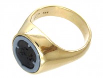 Sardonyx Griffin Intaglio Gold Signet Ring