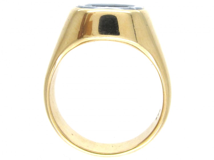 Sardonyx Griffin Intaglio Gold Signet Ring