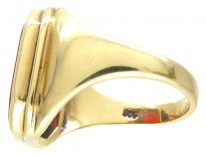 Carved Carnelian Intaglio Crest Signet Ring