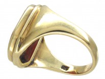 Carved Carnelian Intaglio Crest Signet Ring
