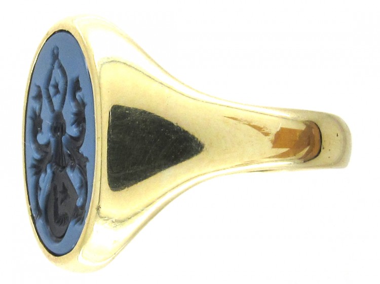 14ct Gold Sardonyx Intaglio Signet Ring