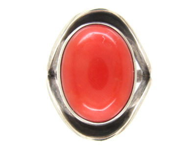 Silver & Coral Ring