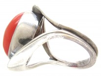 Silver & Coral Ring