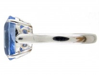 18ct White Gold Ring set with an Oval Natural Ceylon Sapphire