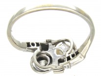 Art Deco Pearl & Diamond Twist Ring