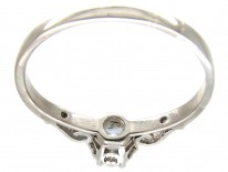 Art Deco Solitaire Ring with Diamond Set Scroll Shoulders