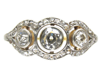 Edwardian Old Mine Cut & Rose Cut Diamond Ring