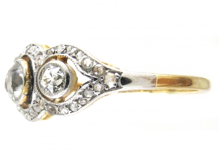Edwardian Old Mine Cut & Rose Cut Diamond Ring