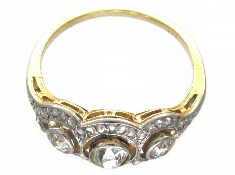 Edwardian Old Mine Cut & Rose Cut Diamond Ring
