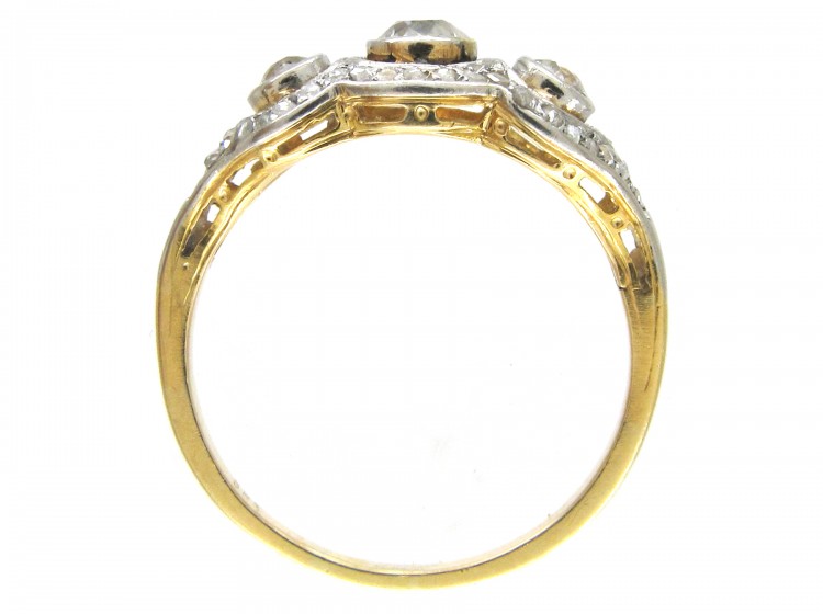 Edwardian Old Mine Cut & Rose Cut Diamond Ring