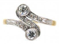 Art Nouveau Diamond Zig Zag Ring
