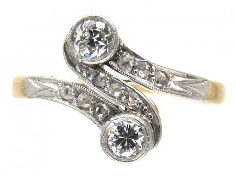 Art Nouveau Diamond Zig Zag Ring