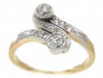 Art Nouveau Diamond Zig Zag Ring