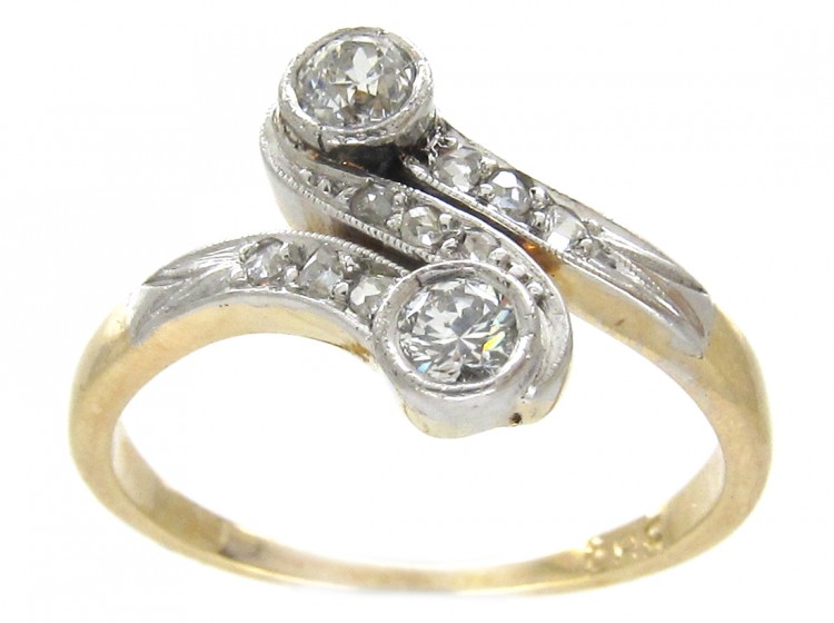 Art Nouveau Diamond Zig Zag Ring
