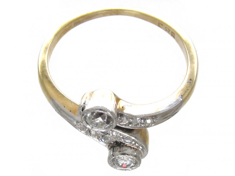 Art Nouveau Diamond Zig Zag Ring