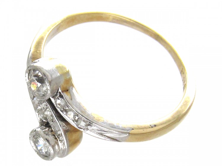 Art Nouveau Diamond Zig Zag Ring