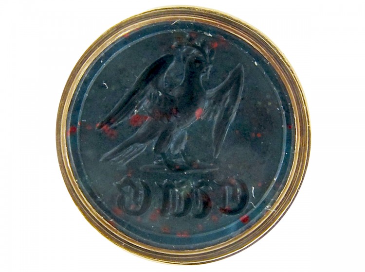 Victorian 18ct Gold & Bloodstone Bird Intaglio Seal