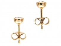 Diamond & 18ct Gold Rub Over Set Stud Earrings