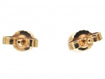 Diamond & 18ct Gold Rub Over Set Stud Earrings
