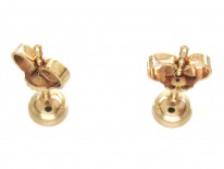 Diamond & 18ct Gold Rub Over Set Stud Earrings