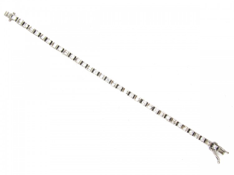 Diamond & Platinum Line Bracelet