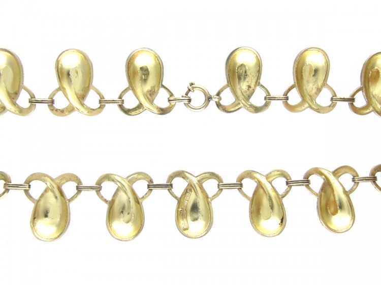 Art Deco Silver Gilt & Marcasite Necklace by Theodor Farhner