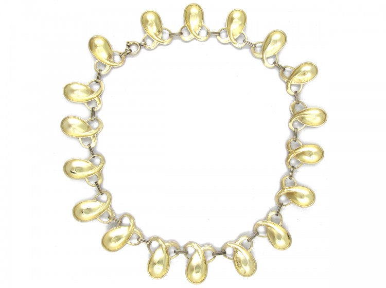 Art Deco Silver Gilt & Marcasite Necklace by Theodor Farhner