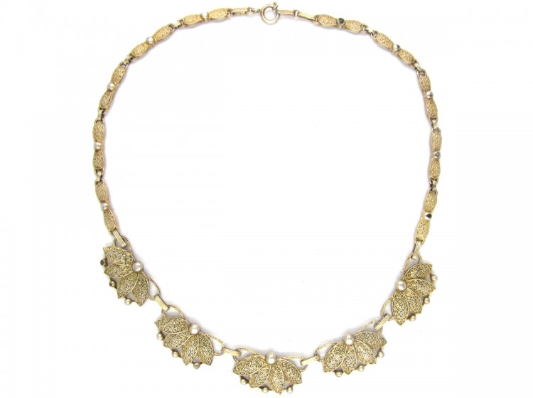 Art Deco Silver Gilt Necklace by Theodor Farhner