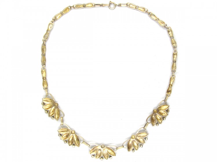 Art Deco Silver Gilt Necklace by Theodor Farhner