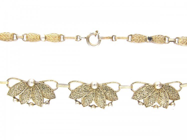 Art Deco Silver Gilt Necklace by Theodor Farhner