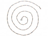 Edwardian Silver, Gold & Niello Guard Chain