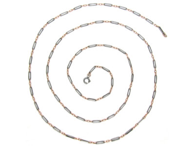 Edwardian Silver, Gold & Niello Guard Chain