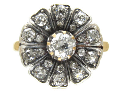 Edwardian Diamond Flower Cluster Ring