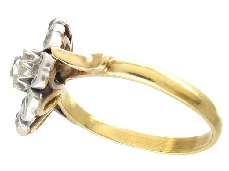 Edwardian Diamond Flower Cluster Ring