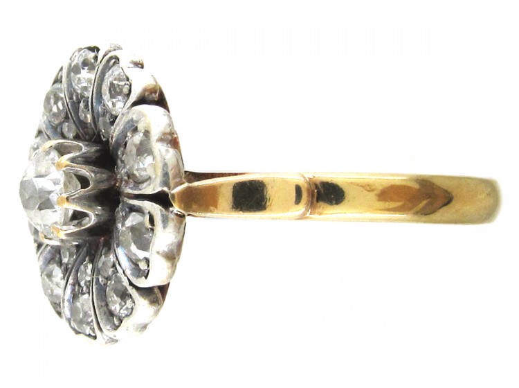 Edwardian Diamond Flower Cluster Ring