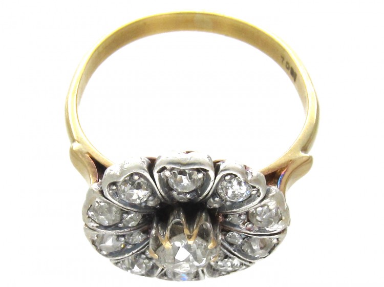 Edwardian Diamond Flower Cluster Ring