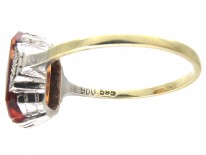 Art Deco Rectangular Fire Opal Ring