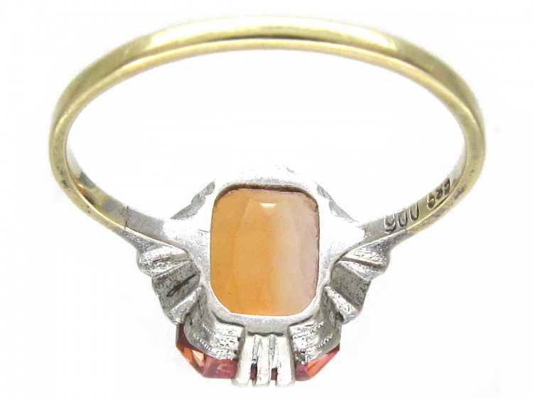 Art Deco Rectangular Fire Opal Ring