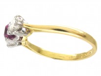 Ruby & Diamond Three Stone Ring