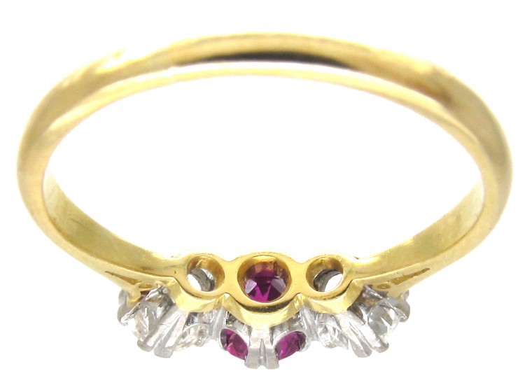 Ruby & Diamond Three Stone Ring