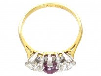 Ruby & Diamond Three Stone Ring