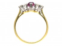 Ruby & Diamond Three Stone Ring