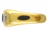 Victorian 18ct Gold Rub over Set Sapphire & Diamond Ring