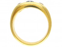 Victorian 18ct Gold Rub over Set Sapphire & Diamond Ring