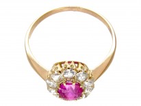 Edwardian Ruby & Diamond Cluster Ring