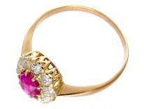 Edwardian Ruby & Diamond Cluster Ring