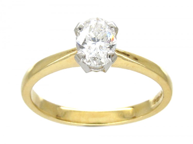 Oval Diamond Solitaire Ring