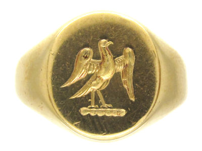 18ct Gold Signet Ring with Eagle Intaglio