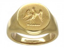 18ct Gold Signet Ring with Eagle Intaglio