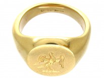 18ct Gold Signet Ring with Eagle Intaglio